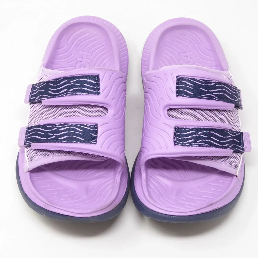 Hoka Womens Ora Luxe Slide Sandals Purple Adjustable Straps Size 6